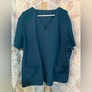 Sz 4X Cherokee IFlex Scrub Top Caribbean Blue Color